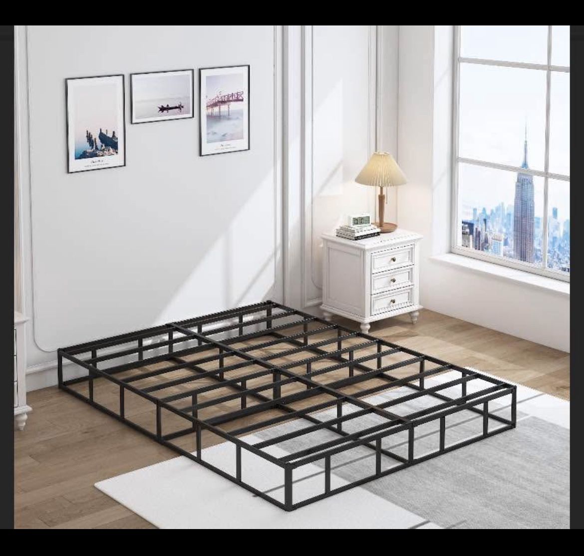 Queen metal Bed Low Frame