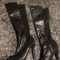 Black Leather Boots Size 7