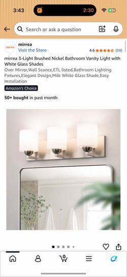 Brush Nikel bathroom lights