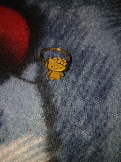 Real Gold Hello Kitty Ring