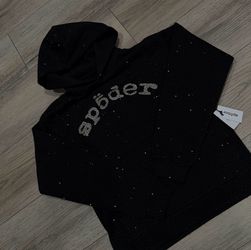 SP5DER VVS HOODIE BLACK (SIZE , S & M)