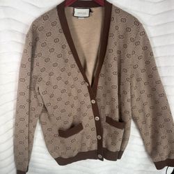 Gucci GG 5-Button Jacquard Cardigans | Brown | Size XL | MSRP $1980 | 