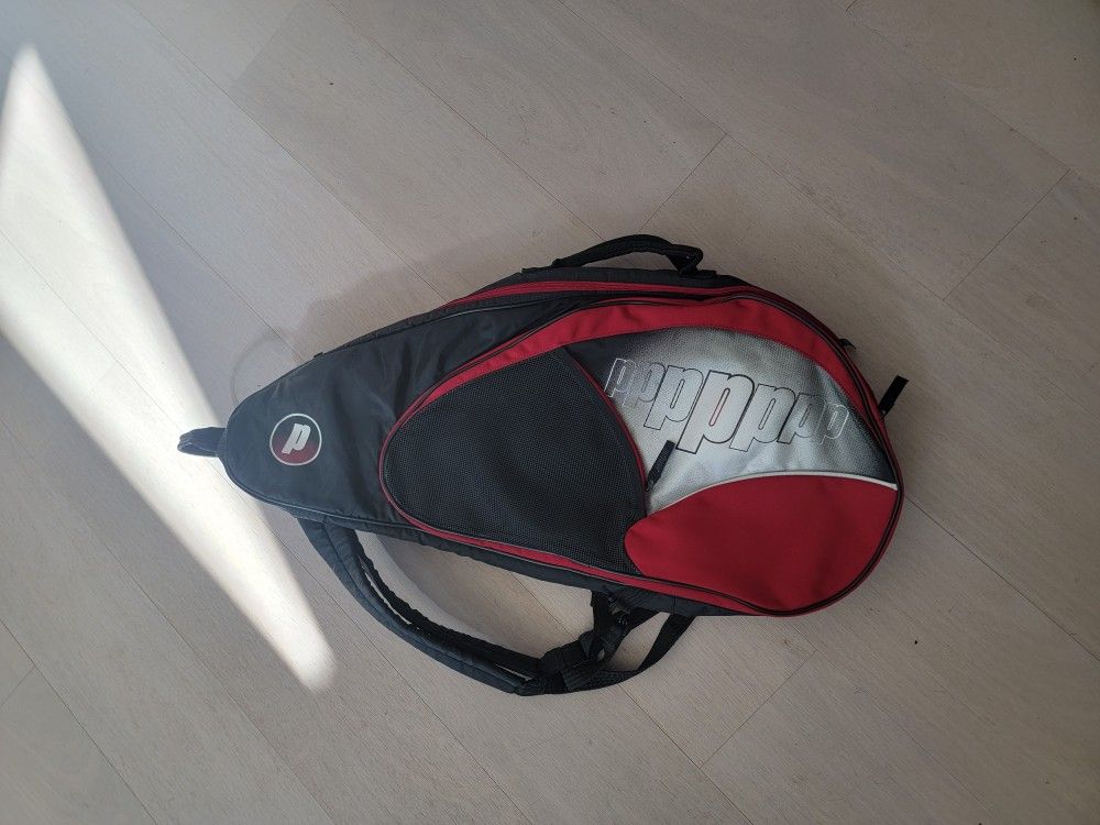 Prince 2 Racket Tennis Bag Racquet Holder Shoulder Strap Red And Black