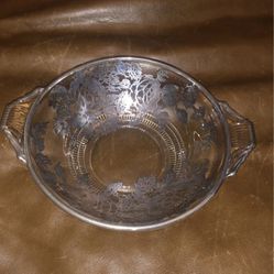 Silver plate glass bowl