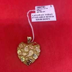 10KT Gold Heart Shaped Pendant 