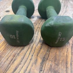 Reebok 10 lb Dumbbells Pair - Green