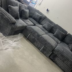 🛋️NEW!! Corduroy Sleeper Sectional Sofa STILL IN BOX 📦