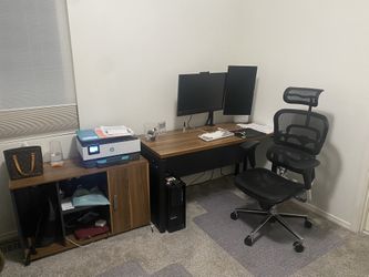 Office Desk And Printer Console