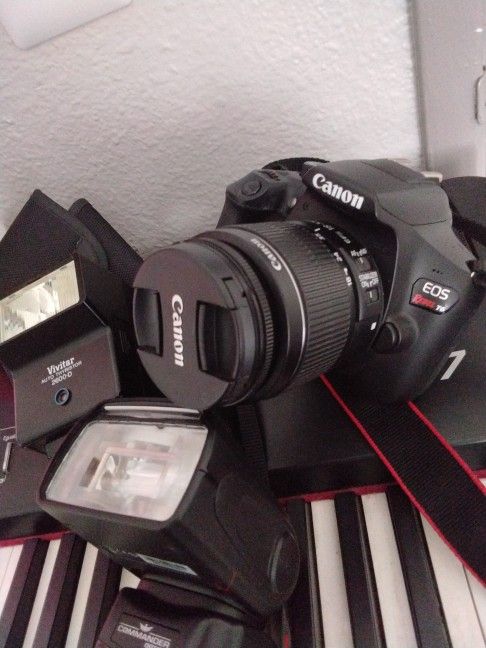 Cámara Profesional Canon Revel Eds T6 2 Flash $140 Firm Tempe