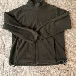 Bass Pro Shops Fleece Jacket Mens Large Green Mock Neck Outdoor Zip Up