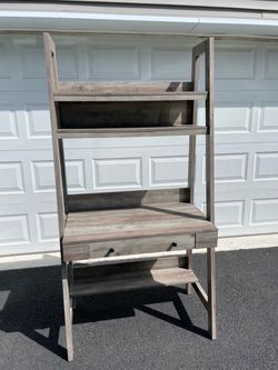 Ladder Desk with Shelves and Drawer