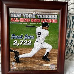 Derick Jeter Framed 2,722 Photo With MLB Emblem 