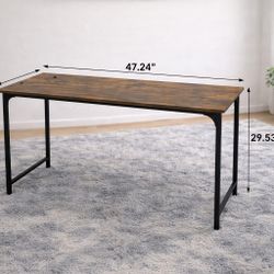 Industrial Office Desk / Dining Table – Wood Top & Metal Frame