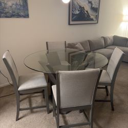 Glass Dining Table w/ 4 Chairs