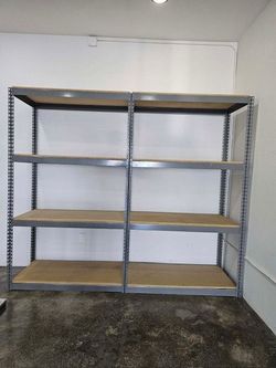 4 Tier Shelving 48 in W x 24 in D American Made Used Heavy Duty Steel Boltless Storage Rack Delivery Available