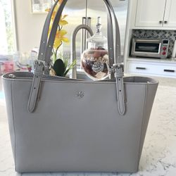 Tory Burch Tote-Gray/Beige