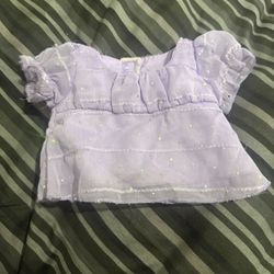 Build A Bear BAB Purple Chiffon Top Wth Silver Sparkles