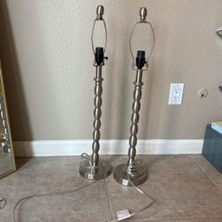 Tall Pretty Silver Lamps 