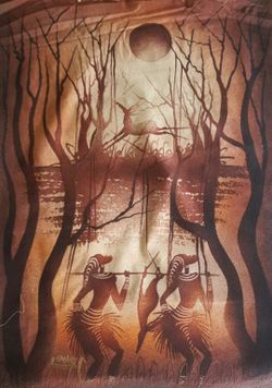 Tataa Nshue - Sand & Acrylic paint