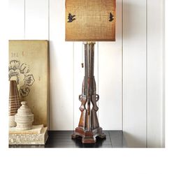 BLACK FOREST DECOR Outlaw Shotgun Table Lamp, Resin, Accent Lighting, 37 1/2" H x 37.5" H