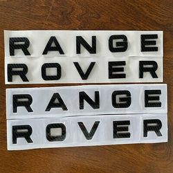 Two Set of New Range Rover Emblem Black Letters Badge Logo Front And Rear Hood