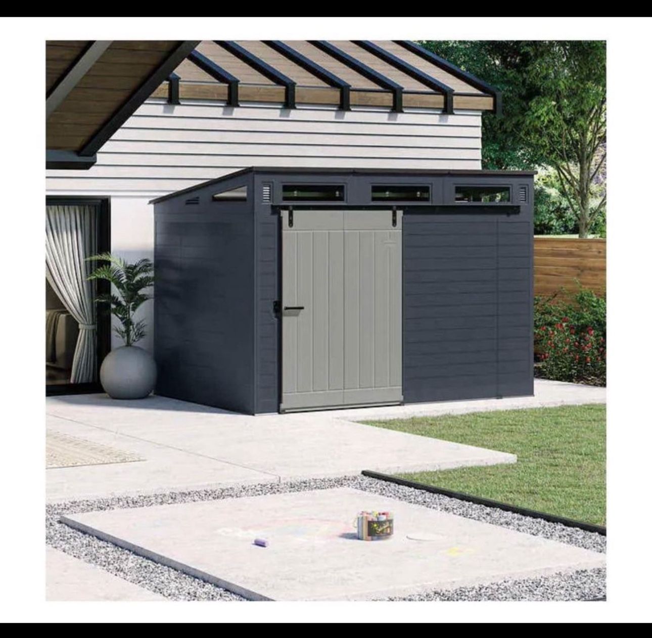 Suncast Modernist 10 ft x 7 ft. Sliding Door Storage Shed
