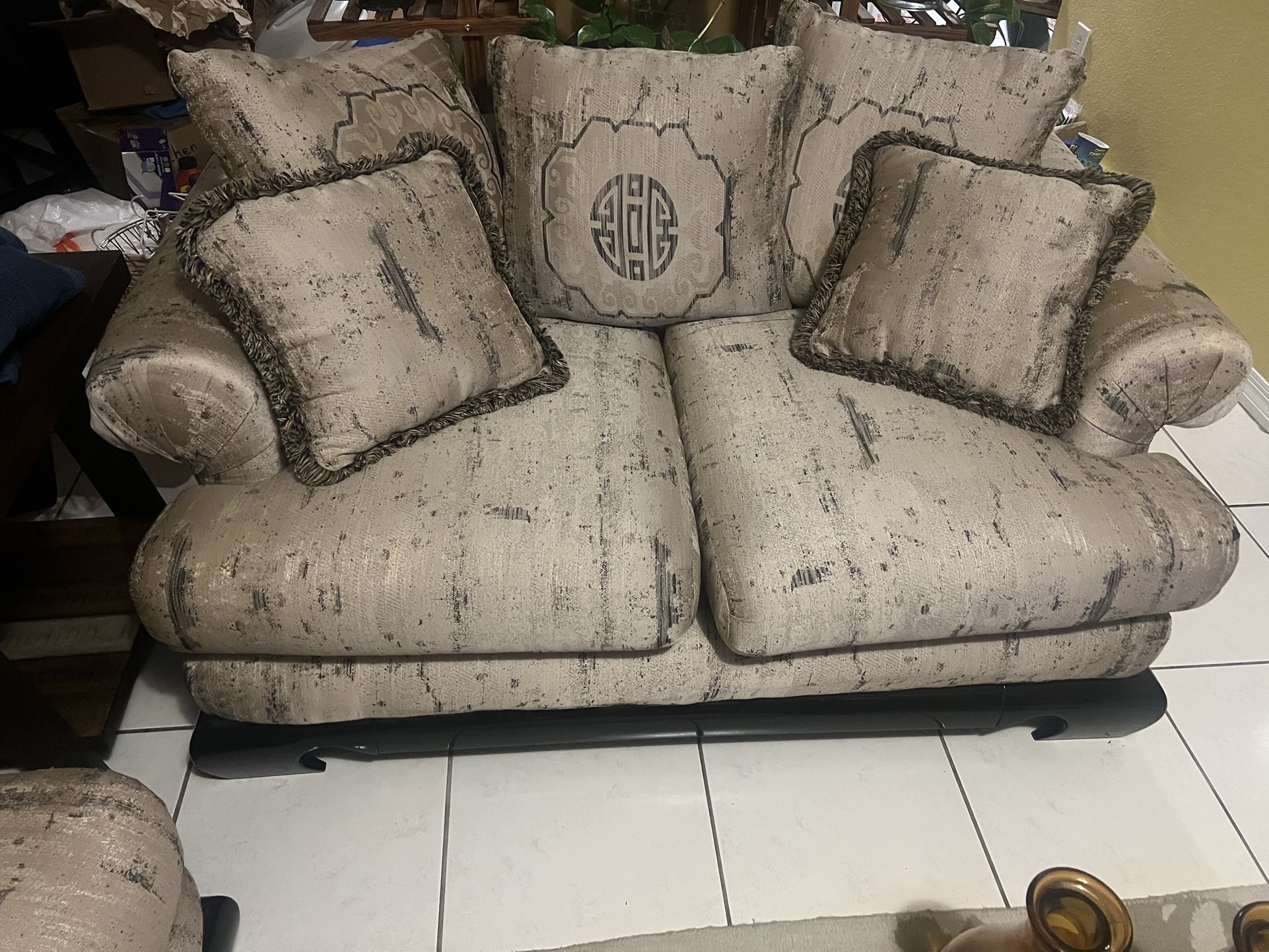 Asian Style Loveseat And Sofa 