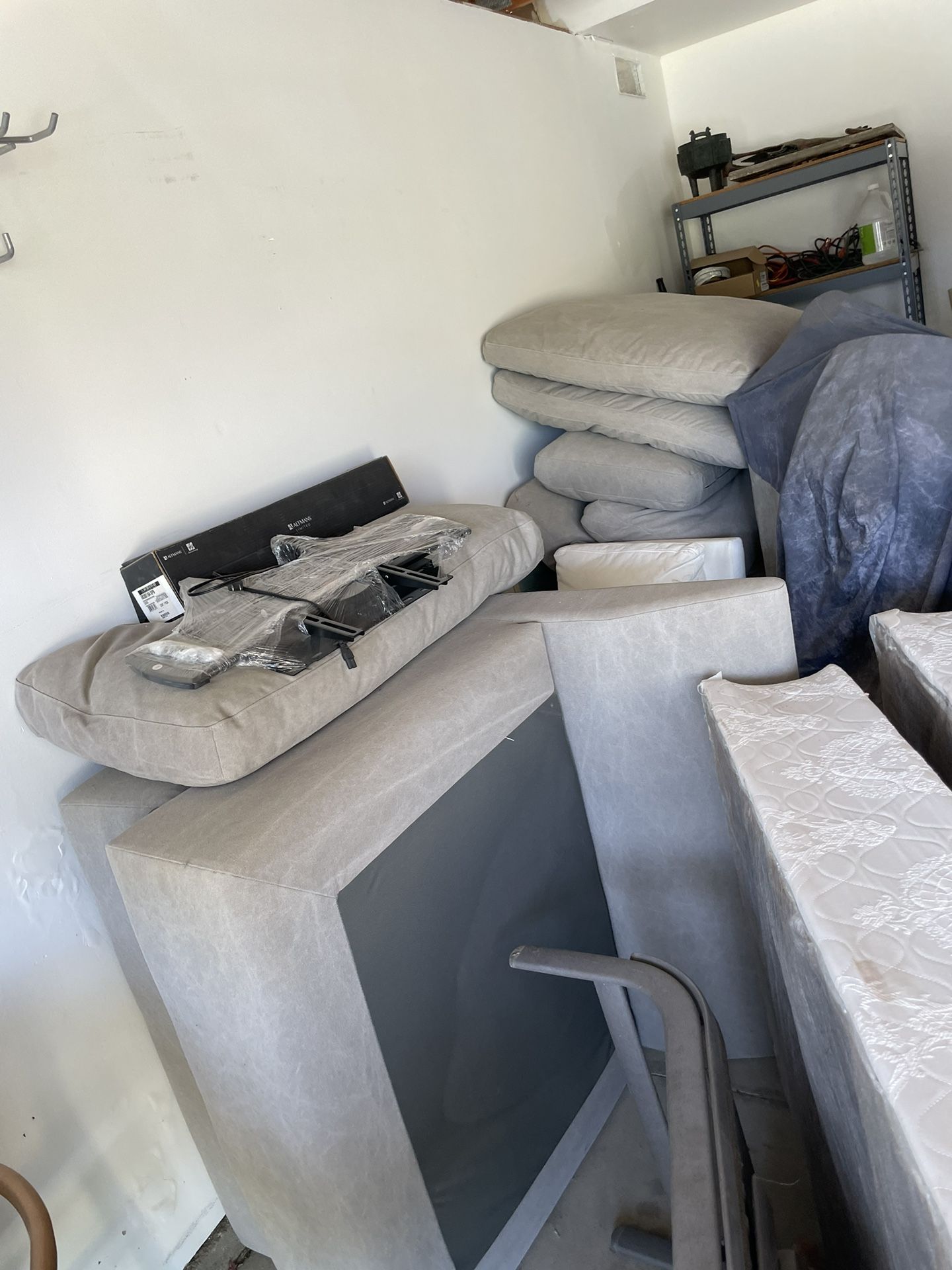 Grey Fabric CLOUD style Sectional