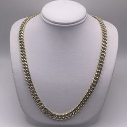 14kt Yellow Gold Semi Hollow Cuban Link Chain