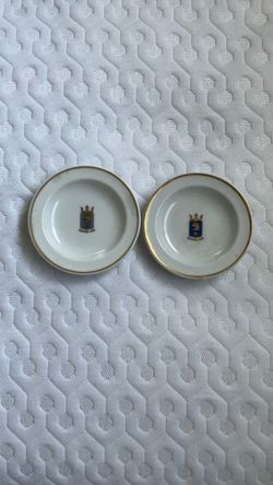 Vintage Rörstrand Sweden Clipper Line Butter Pats – Pair – Gold Trim