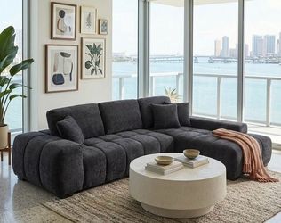Sectional Sofa  black  Fabric ( Modern Home Furniture)