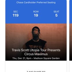 Travis scott Utopia Tour 2 Tickets Seats Madison Square Garden NY 