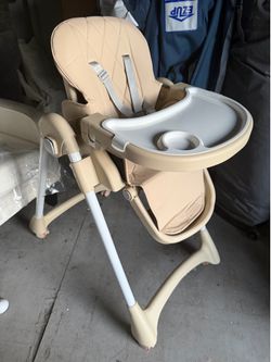 Foldable Baby High Chair, 4 in 1 Convertible Highchair for Eating, Height Adjustble and Multiple Seat Position, Compact Foldable Design for Easy Stora