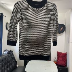 Black And White Knitted Sweater 