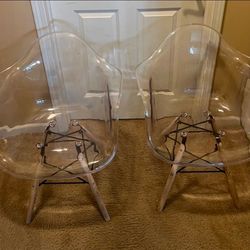 2 Clear Acrylic chairs