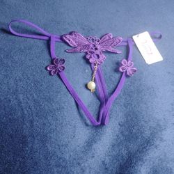 Butter Fly Thong With Pearl 