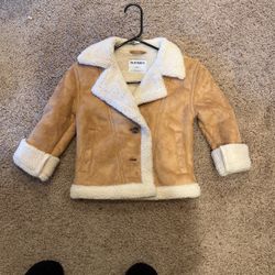 Girls Size 6-7 Sherpa Coat NEW 