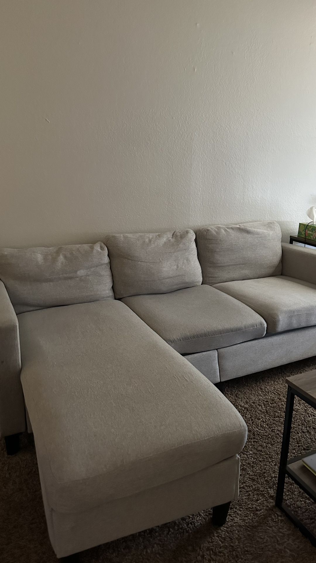 light grey couch/ sectional 