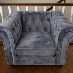 Gray Velvet Chair