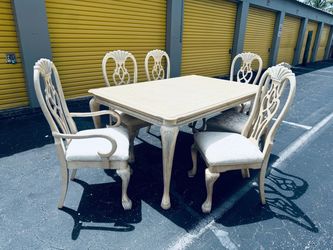 Stunning Upscale Robb & Stucky Coastal Dining Set w/2 Table Extenders