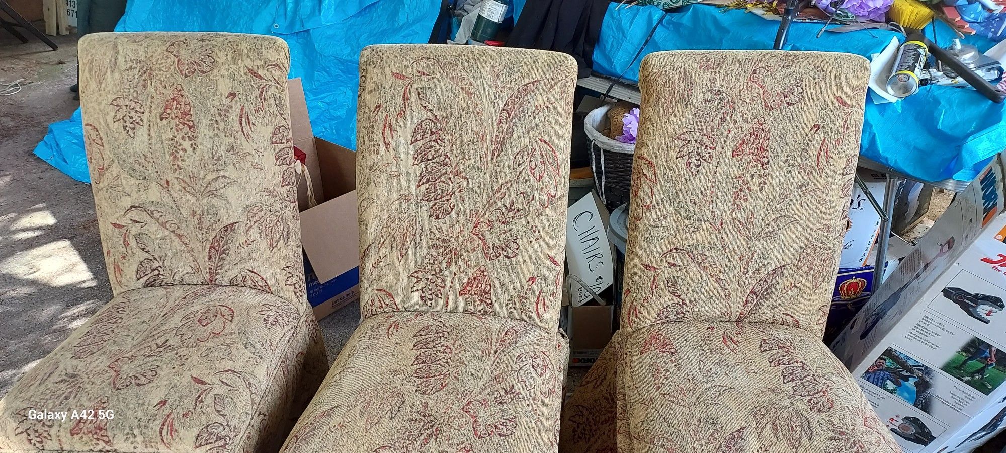 3 Fabric PARSONS chairs