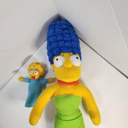 Lot of 2 Plush Universal Studios The Simpsons Dolls Marge & Maggie Matt Groening