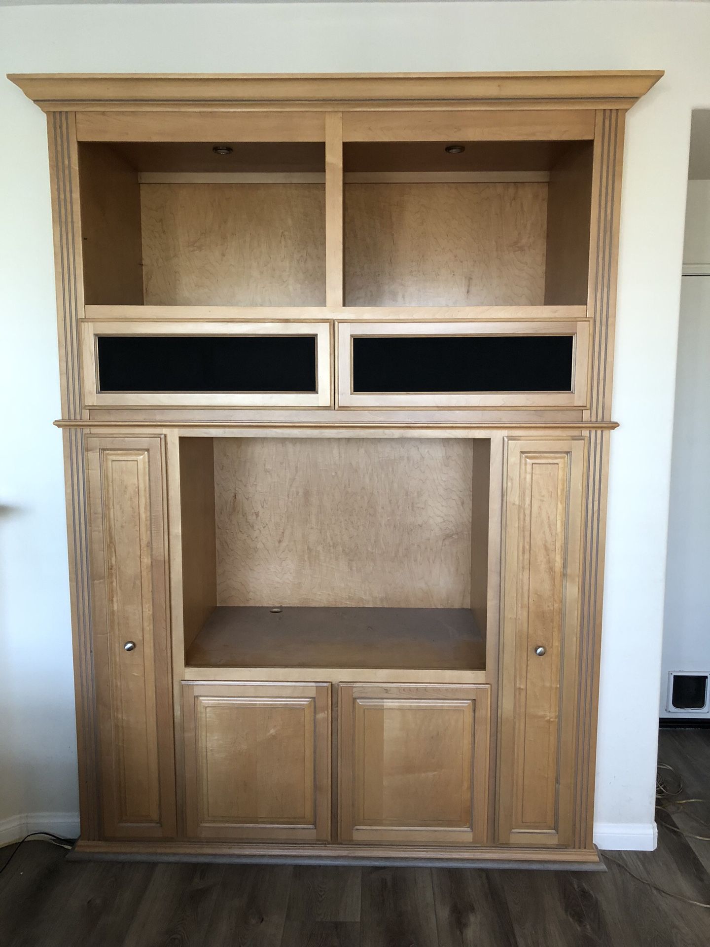 ENTERTAINMENT CENTER- Built in - solid maple