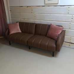 Leather Couch (folds Down To A Futon)