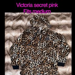 Victoria Secret Pink Leopard Print Hoodie
