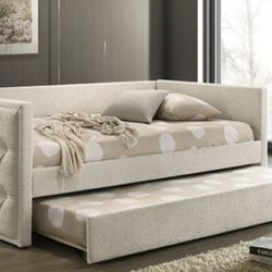 Brand New Beige Twin Size Daybed w Trundle Bed 