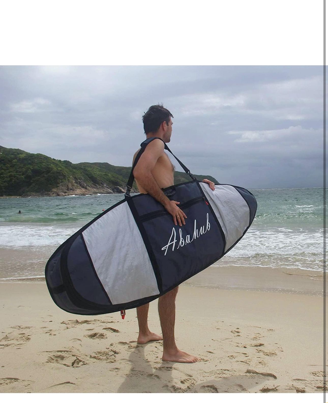 Abahub Premium Surfboard Travel Bag, Foam Padded Surf Board Cover, Shortboard Carrying Bags for Surfing, Outdoor, Airplane, Car, Truck,6'0, 