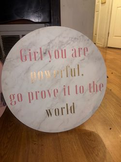 Round Marble Print Motivational Wall Sign