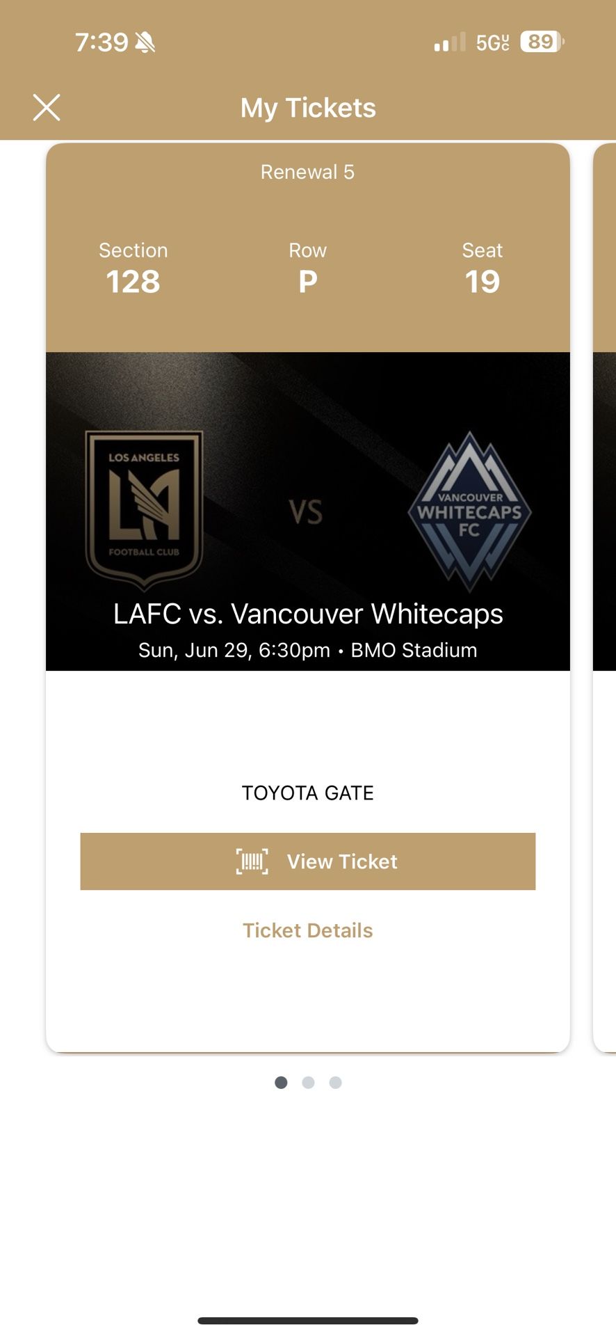 LAFC Vs VAN Pair of tickets