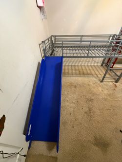 Used silver DHP Junior Twin Metal Loft Bed with Slide